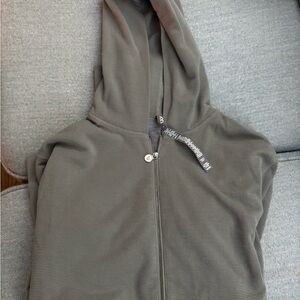 Vuori Textured Forest Green zip up hoodie